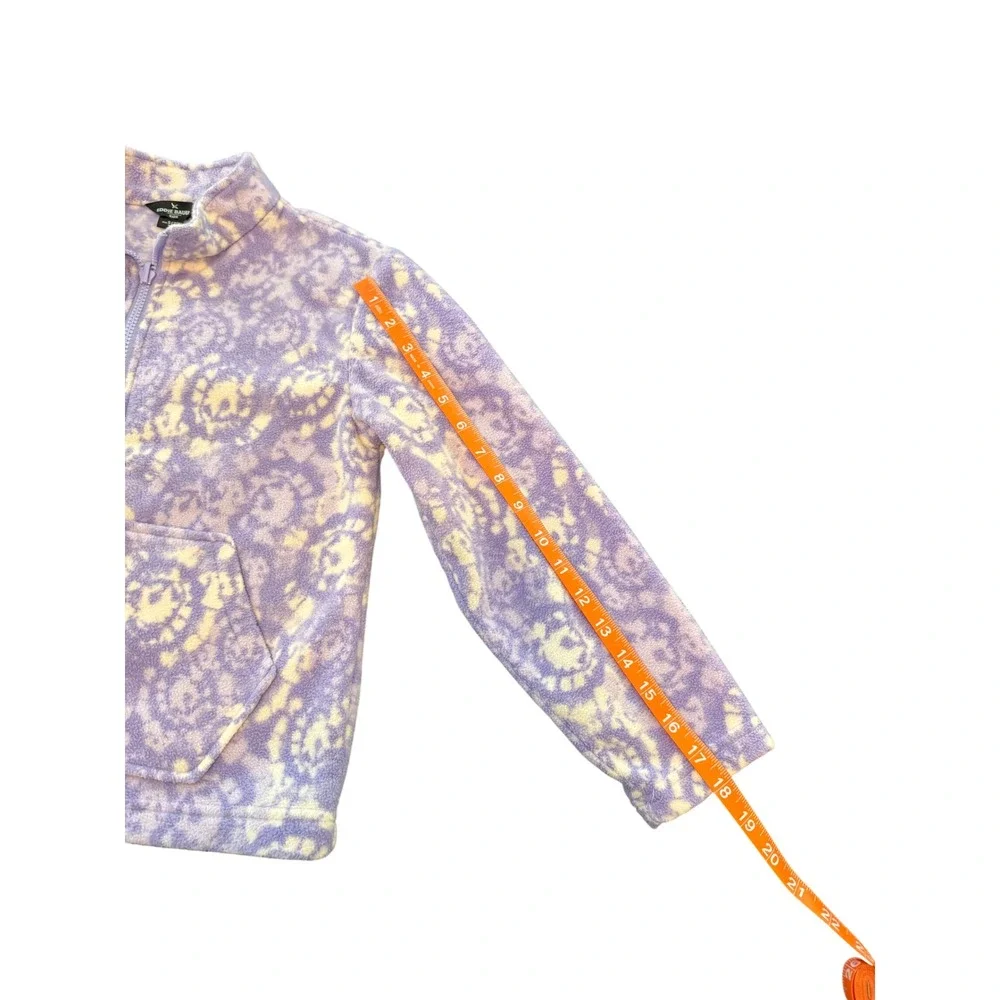 Eddie Bauer Kids Purple Yellow Swirl Full Zip Fleece Jacket  Size S 7/8